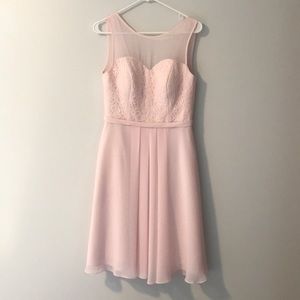 Light pink AZAZIE sweetheart neckline lace dress!